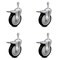 Service Caster 5 Inch Black Polyurethane Swivel 10mm Stem Caster Set with Total Lock Brake SCC-TSTTL20S514-PPUB-BLK-M1015-4 - alternate 1